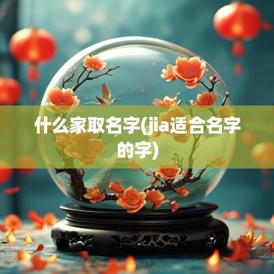 什么家取名字(jia适合名字的字)