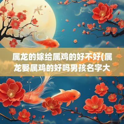属龙的嫁给属鸡的好不好(属龙娶属鸡的好吗男孩名字大全)