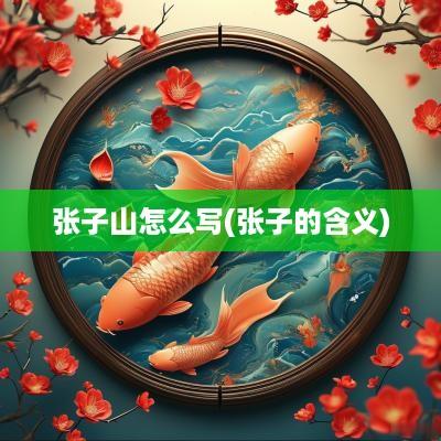 张子山怎么写(张子的含义)