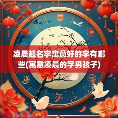 凌晨起名字寓意好的字有哪些(寓意凌晨的字男孩子)
