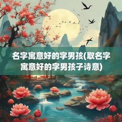 名字寓意好的字男孩(取名字寓意好的字男孩子诗意)