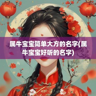 属牛宝宝简单大方的名字(属牛宝宝好听的名字)