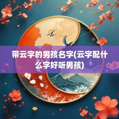带云字的男孩名字(云字配什么字好听男孩)