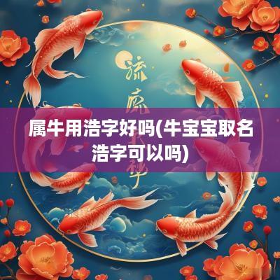 属牛用浩字好吗(牛宝宝取名浩字可以吗)