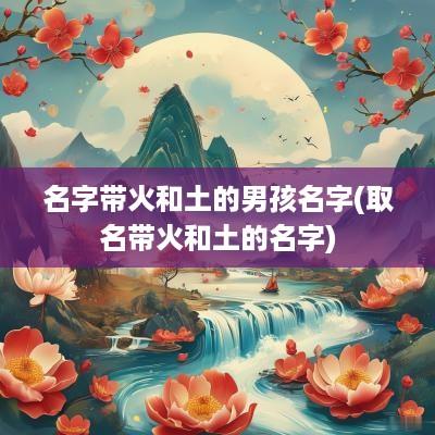 名字带火和土的男孩名字(取名带火和土的名字)