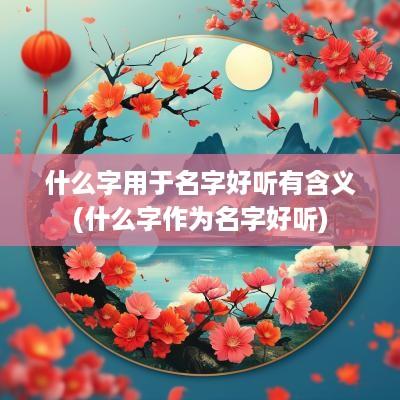 什么字用于名字好听有含义(什么字作为名字好听)