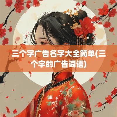 三个字广告名字大全简单(三个字的广告词语)