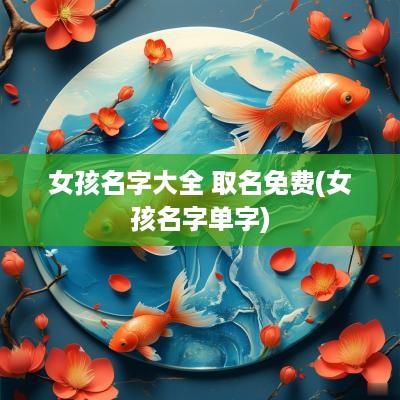 女孩名字大全 取名免费(女孩名字单字)