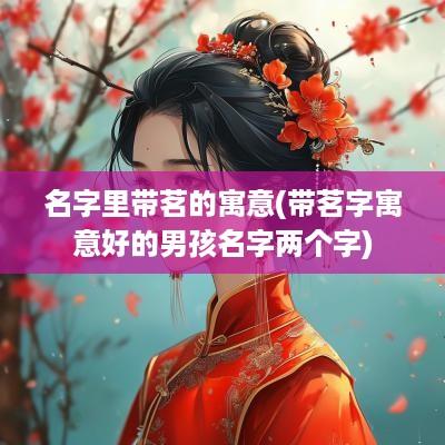 名字里带茗的寓意(带茗字寓意好的男孩名字两个字)