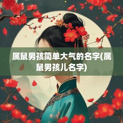属鼠男孩简单大气的名字(属鼠男孩儿名字)