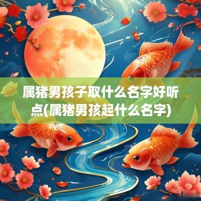 属猪男孩子取什么名字好听点(属猪男孩起什么名字)