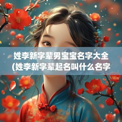 姓李新字辈男宝宝名字大全(姓李新字辈起名叫什么名字合适)
