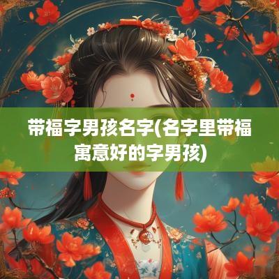 带福字男孩名字(名字里带福寓意好的字男孩)