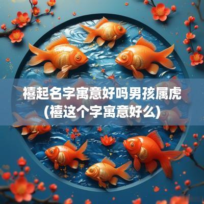 禧起名字寓意好吗男孩属虎(禧这个字寓意好么)