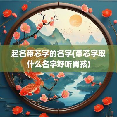 起名带芯字的名字(带芯字取什么名字好听男孩)