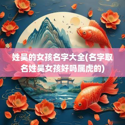 姓吴的女孩名字大全(名字取名姓吴女孩好吗属虎的)