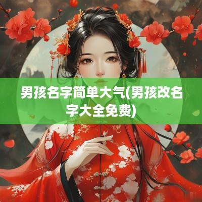 男孩名字简单大气(男孩改名字大全免费)