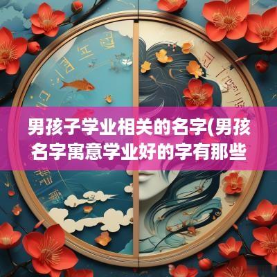 男孩子学业相关的名字(男孩名字寓意学业好的字有那些)