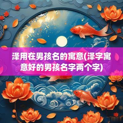 泽用在男孩名的寓意(泽字寓意好的男孩名字两个字)