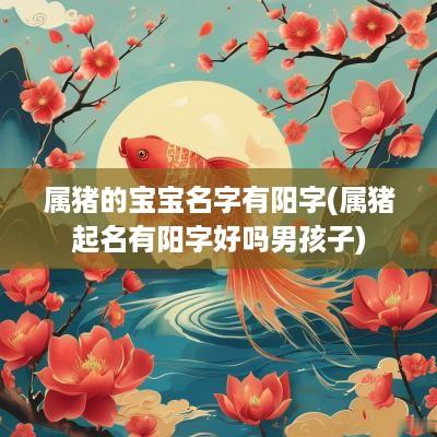 属猪的宝宝名字有阳字(属猪起名有阳字好吗男孩子)