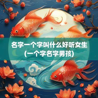 名字一个字叫什么好听女生(一个字名字男孩)