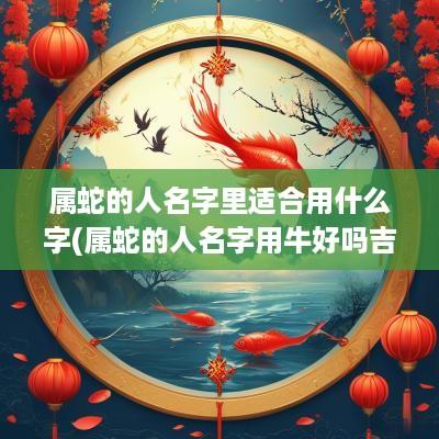 属蛇的人名字里适合用什么字(属蛇的人名字用牛好吗吉利吗女)