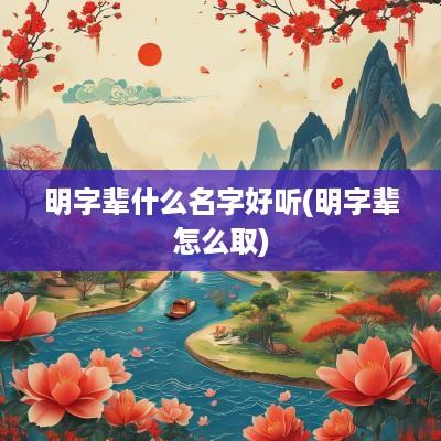 明字辈什么名字好听(明字辈怎么取)