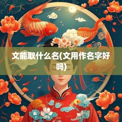 文能取什么名(文用作名字好吗)