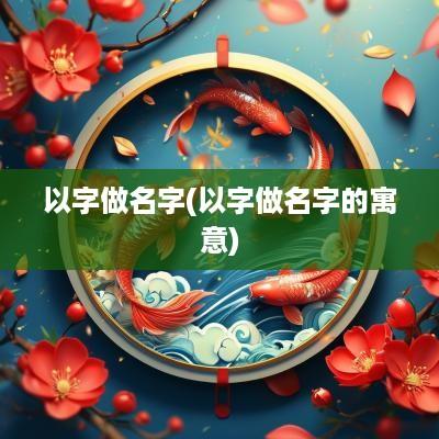 以字做名字(以字做名字的寓意)