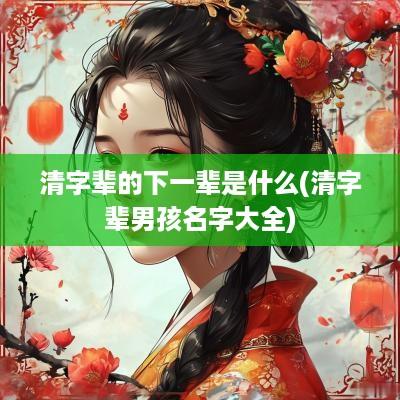 清字辈的下一辈是什么(清字辈男孩名字大全)