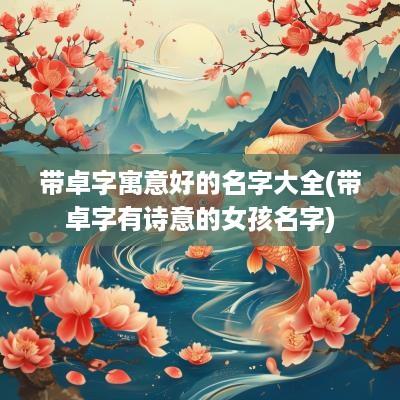 带卓字寓意好的名字大全(带卓字有诗意的女孩名字)