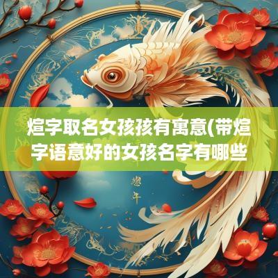 煊字取名女孩孩有寓意(带煊字语意好的女孩名字有哪些)