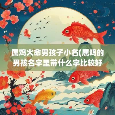 属鸡火命男孩子小名(属鸡的男孩名字里带什么字比较好)