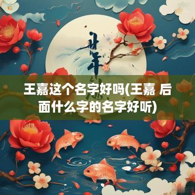 王嘉这个名字好吗(王嘉 后面什么字的名字好听)