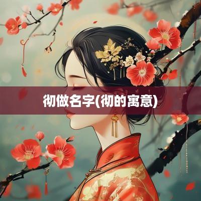 彻做名字(彻的寓意)