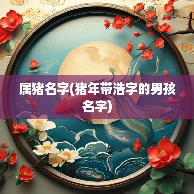 属猪名字(猪年带浩字的男孩名字)