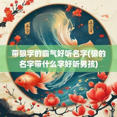 带狼字的霸气好听名字(狼的名字带什么字好听男孩)