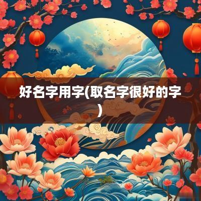 好名字用字(取名字很好的字)