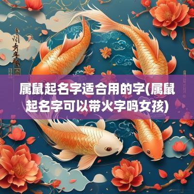 属鼠起名字适合用的字(属鼠起名字可以带火字吗女孩)