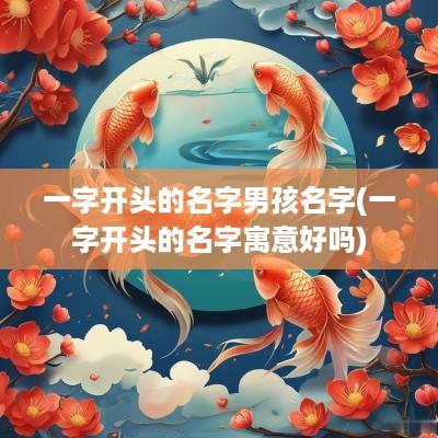 一字开头的名字男孩名字(一字开头的名字寓意好吗)