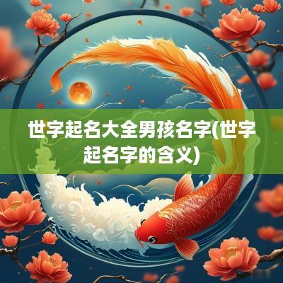 世字起名大全男孩名字(世字起名字的含义)