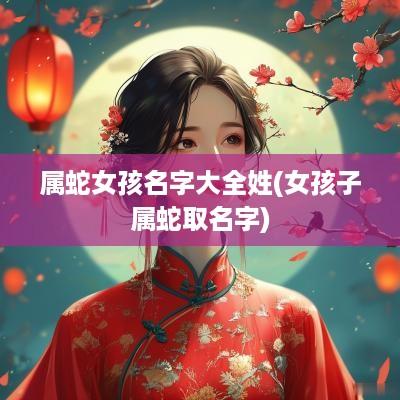 属蛇女孩名字大全姓(女孩子属蛇取名字)