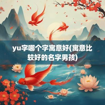 yu字哪个字寓意好(寓意比较好的名字男孩)