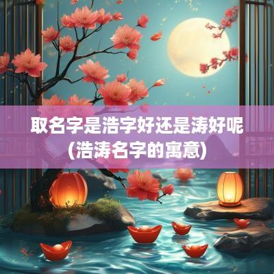 取名字是浩字好还是涛好呢(浩涛名字的寓意)