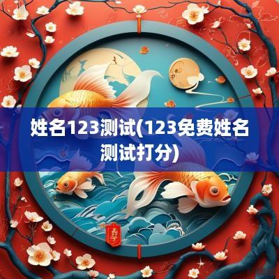 姓名123测试(123免费姓名测试打分)