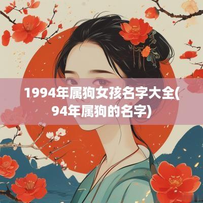 1994年属狗女孩名字大全(94年属狗的名字)