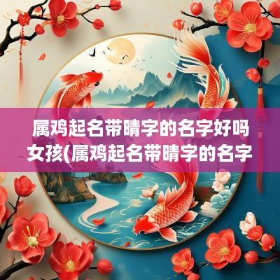 属鸡起名带晴字的名字好吗女孩(属鸡起名带晴字的名字好吗男孩)