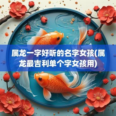 属龙一字好听的名字女孩(属龙最吉利单个字女孩用)