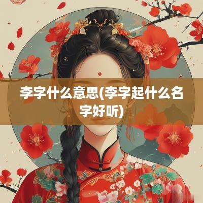 李字什么意思(李字起什么名字好听)