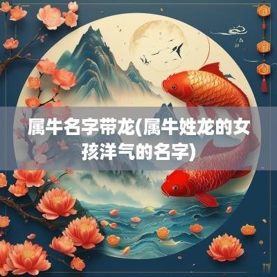 属牛名字带龙(属牛姓龙的女孩洋气的名字)